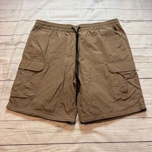Pacsun Baggy Cargo Pocket Safari Pull‎ On Khaki Shorts Men's Size XL
